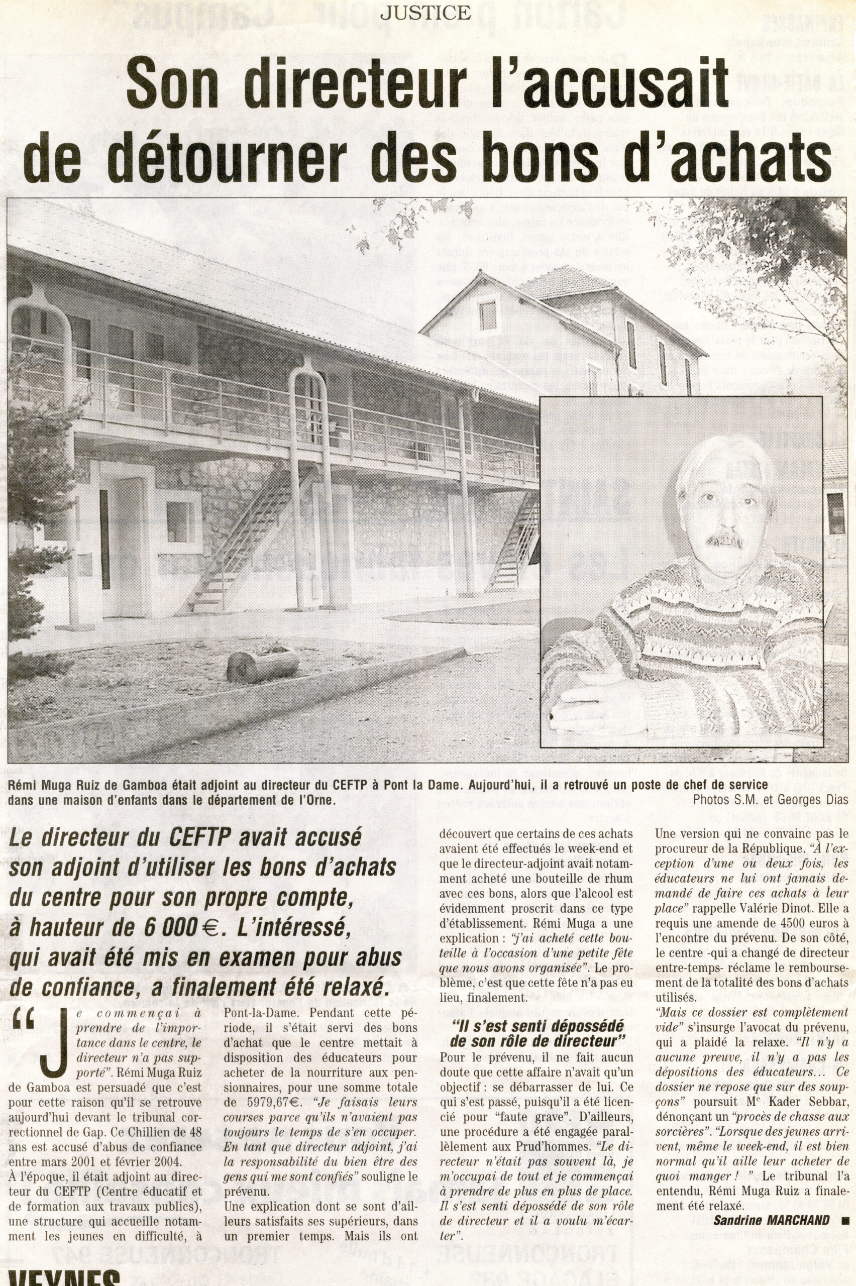 Son directeur l'accusait de détourner des bons d'achats – CEFTP Gap