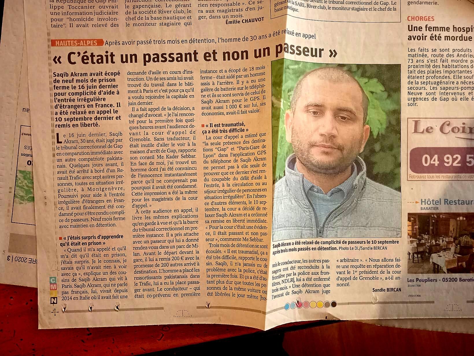 « C'était un passant et non un passeur » – Saqib Akram relaxé en appel
